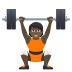 🏋🏿 person lifting weights: dark skin tone display on JoyPixels